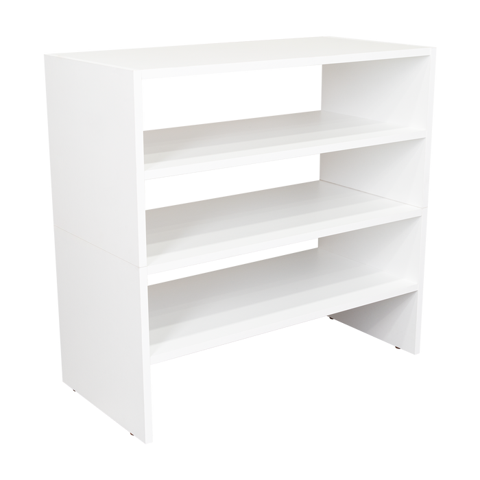 Zapatero Apilable Silap, Blanco Duqueza, con capacidad para 6 pares de zapatos