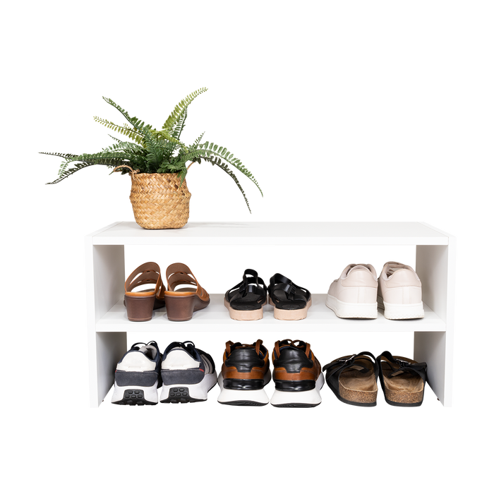 Zapatero Apilable Silap, Blanco Duqueza, con capacidad para 6 pares de zapatos