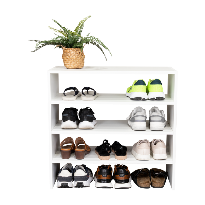 Zapatero Apilable Silap, Blanco Duqueza, con capacidad para 6 pares de zapatos