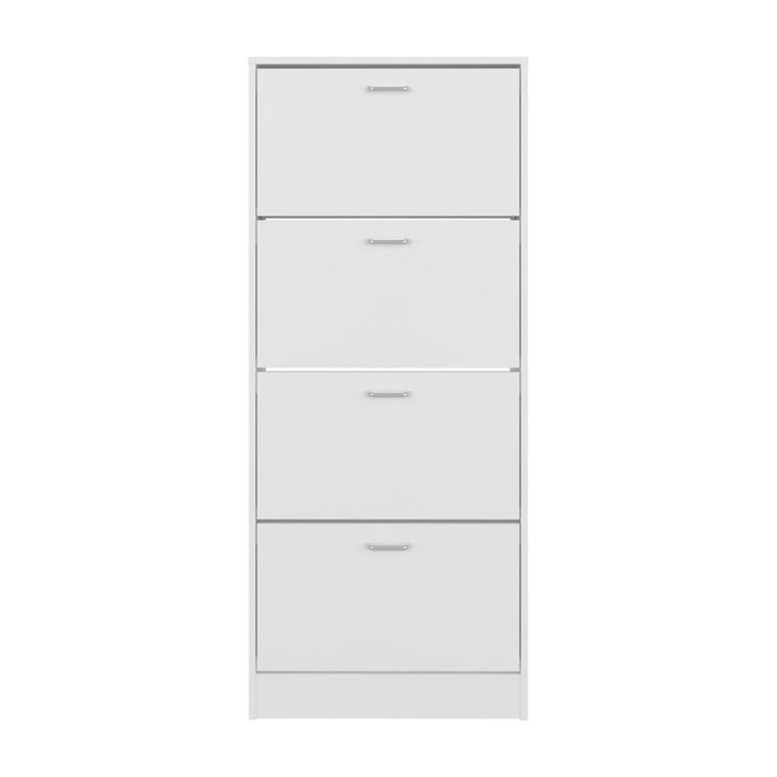 Zapatero Inola, Blanco, Con cuatro puertas abatibles ZF