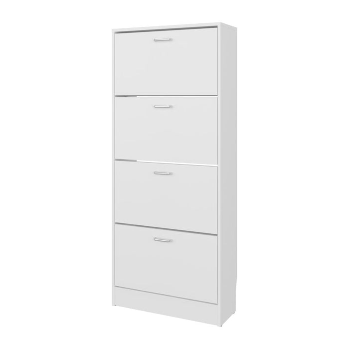 Zapatero Inola, Blanco, Con cuatro puertas abatibles ZF