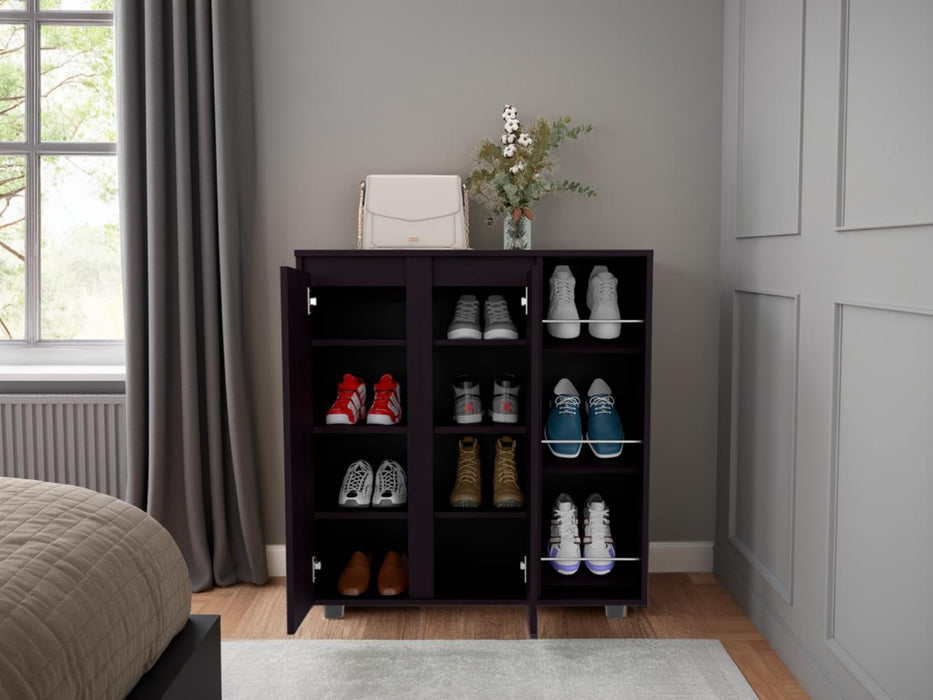 Zapatero Houck, Wengue, con gran espacio para organizar zapatos ZF