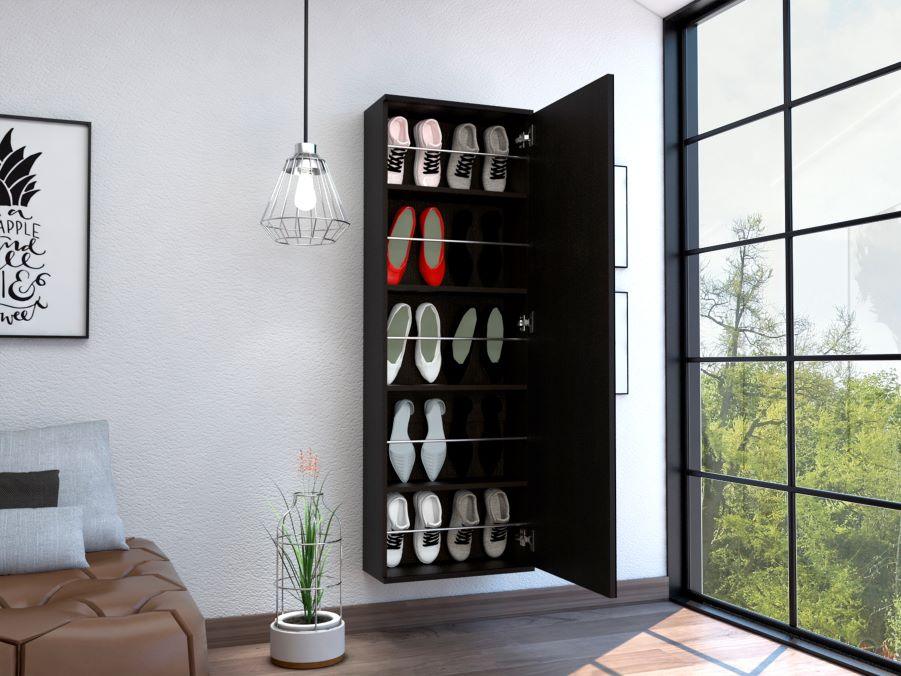 Zapatero Frisia, Wengue, con amplio espacio de almacenamiento incluye espejo ZF