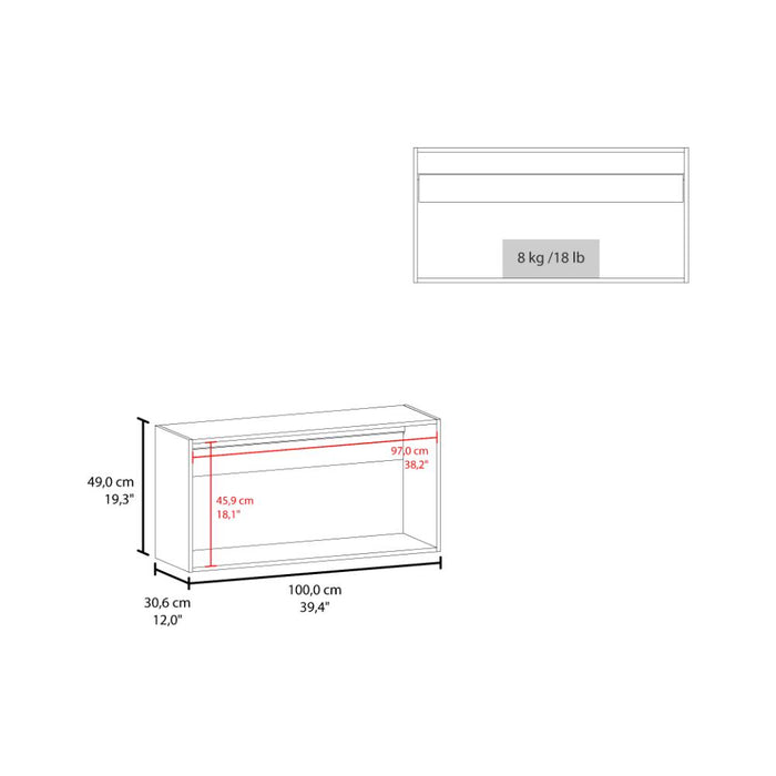 Gabinete Superior Toronto, Bardolino, con espacio de almacenamiento y manijas metálicas ZF
