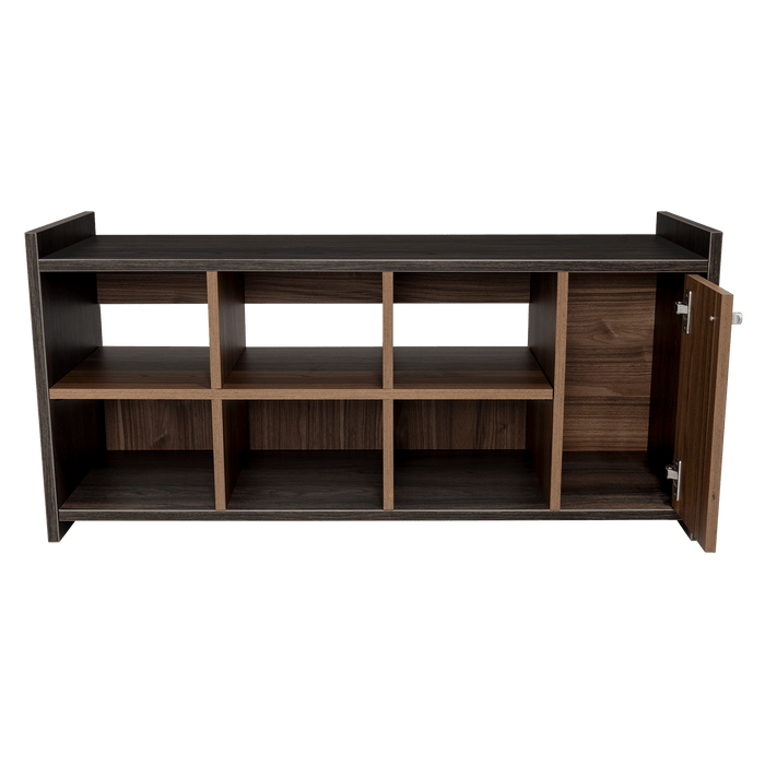 Zapatero Recibidor Z, Carbón y Castaño, con Un Entrepaño Fijo y Tres Divisiones