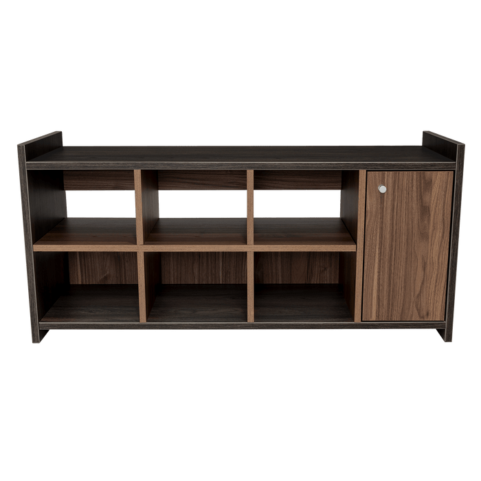 Zapatero Recibidor Z, Carbón y Castaño, con Un Entrepaño Fijo y Tres Divisiones