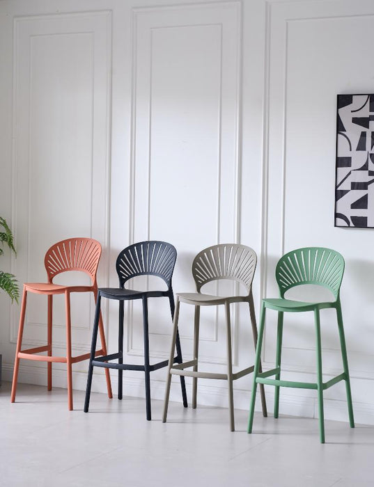 Silla para Bar Paraiso, Color Verde Olivo, Diseño moderno