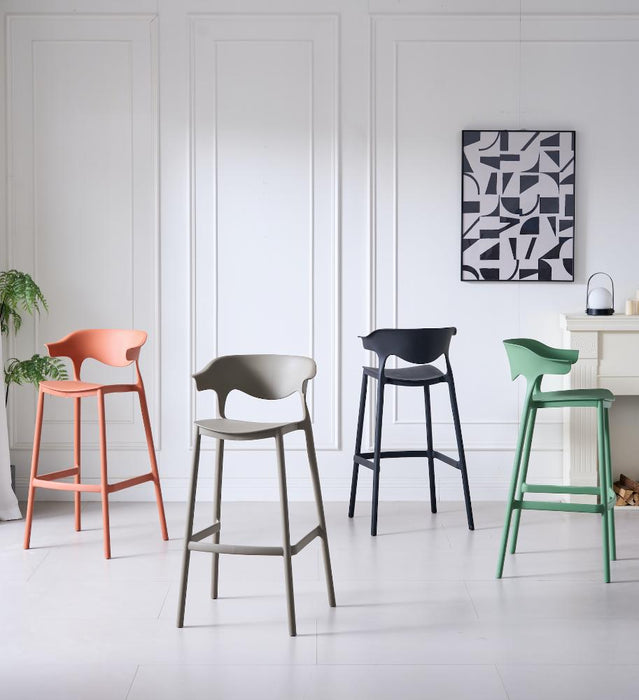 Silla para Bar Elena, Color Taupe, Diseño Moderno