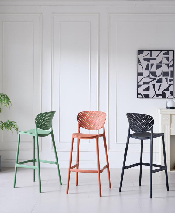 Silla para Bar Rio, Color Verde Olivo, Diseño Moderno