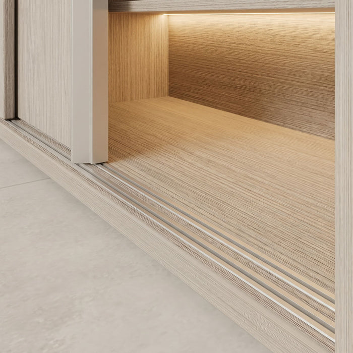 Perfil guía superior e inferior para puertas corredizas en tablero de 15 o 18mm de hasta 1,20 m de alto