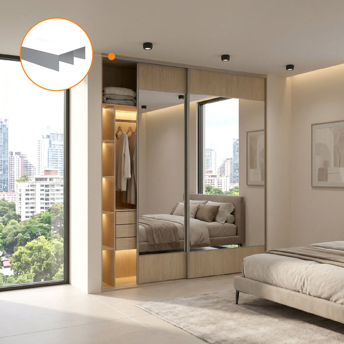 Perfil guía corrediza superior Amazonas para puerta de clóset