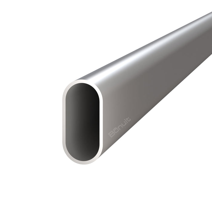 Tubo ovalado en aluminio anodizado o pintura negra