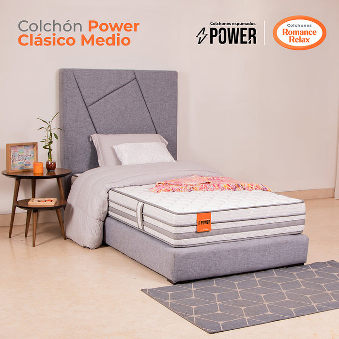 Colchón Power Clasico Medio 100X190X025, Sencillo