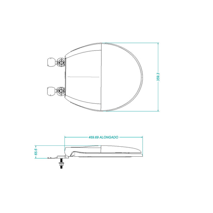 Asiento aero alongado blanco marca corona