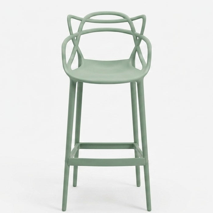 Silla para Bar Palermo, Verde, con Reposa Pies Doble Propósito