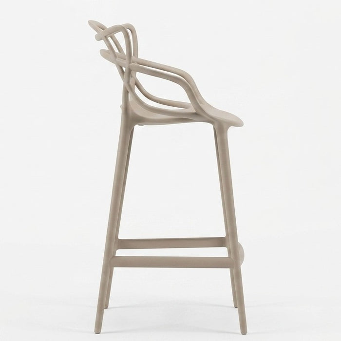 Silla para Bar Palermo, Taupe, con Reposa Pies Doble Propósito