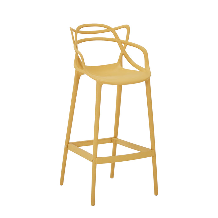 Silla para Bar Palermo, Mostaza, con Reposa Pies Doble Propósito