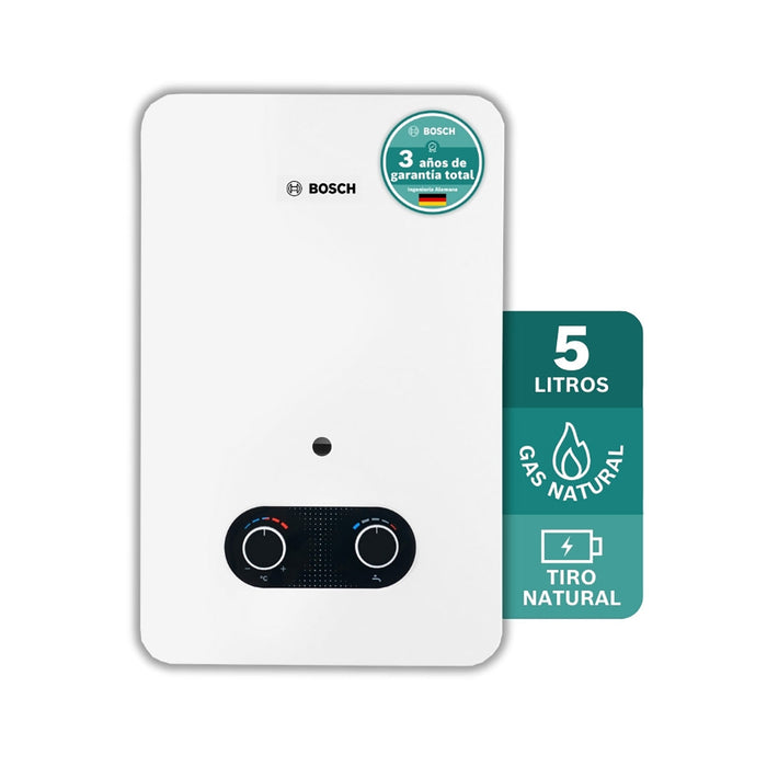Calentador de agua 5 litros tiro natural de paso a gas natural Vital 1500