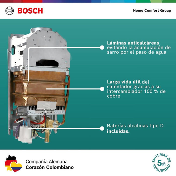 Calentador de agua 13 litros tiro natural de paso a gas natural Therm 2200 O