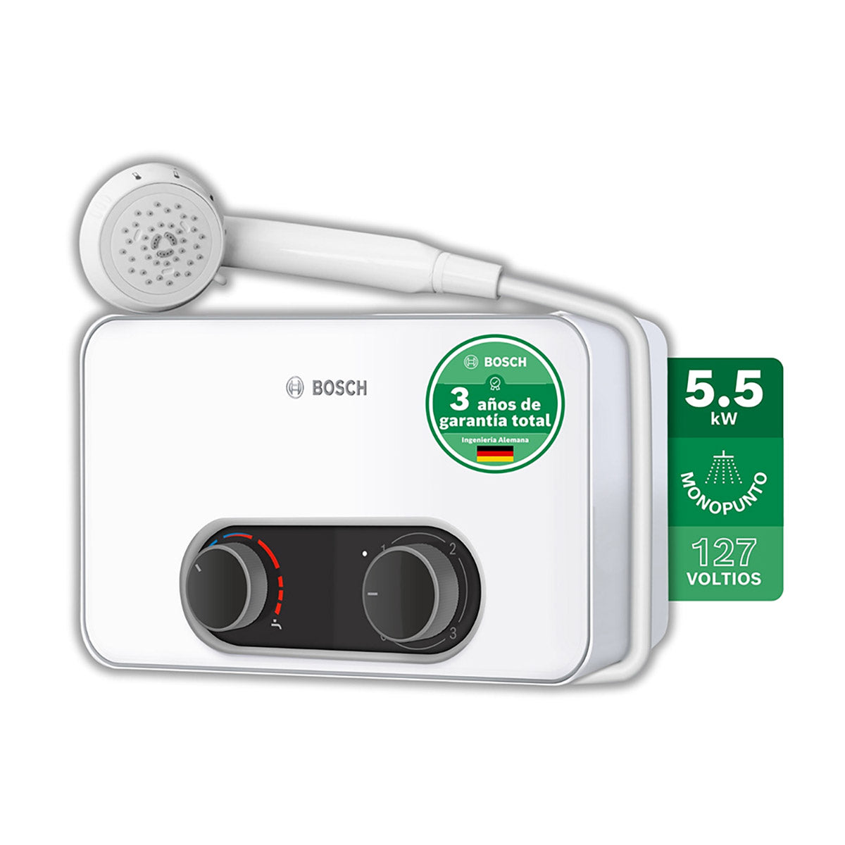 Calentador de agua eléctrico de paso monopunto 5,5 kW a 127 V Tronic 3000 S