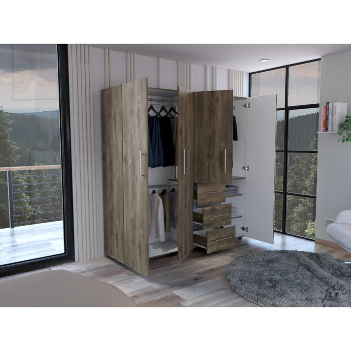 Closet Poche, Nogal, con Tres Cajones Organizadores