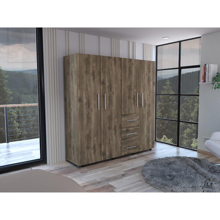 Closet Poche, Nogal, con Tres Cajones Organizadores