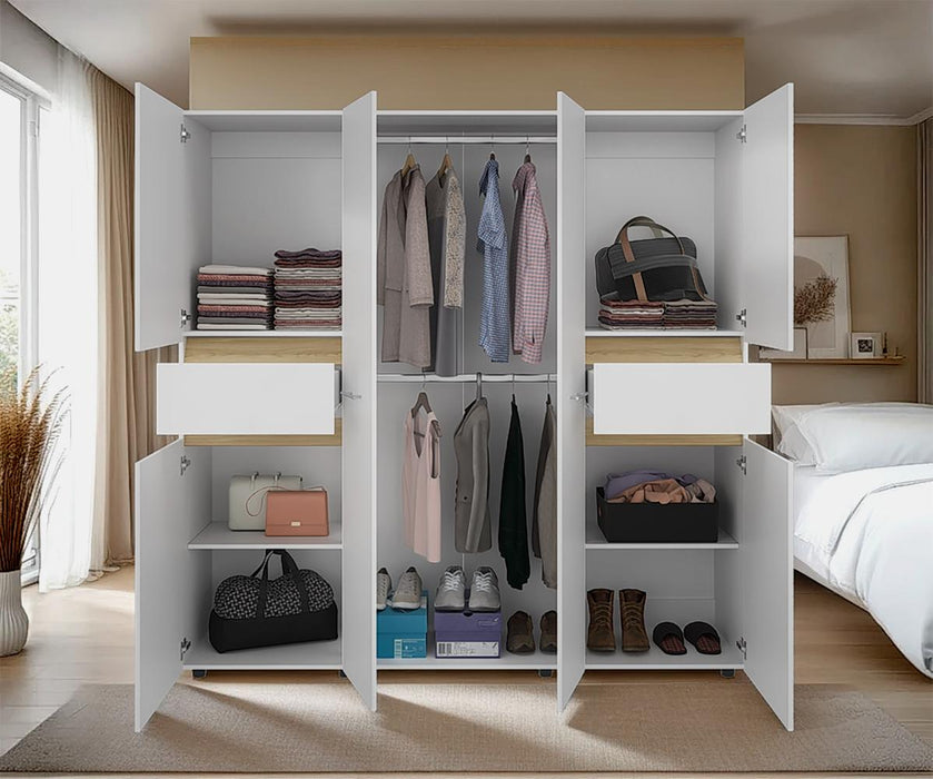 Closet Grande Imperial 200x200 Blanco y Fresno Europeo