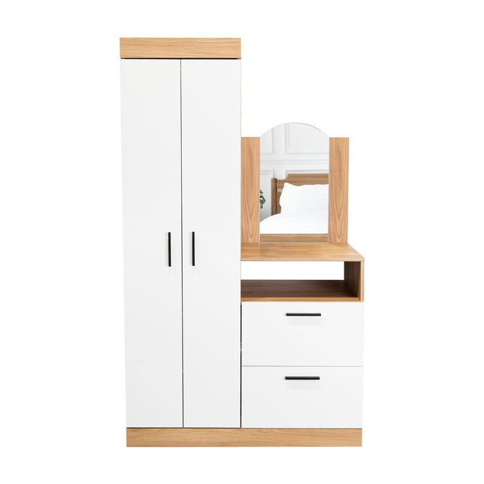 Closet Tocador Praga, Fresno y Blanco, con diseño moderno incluye Espejo