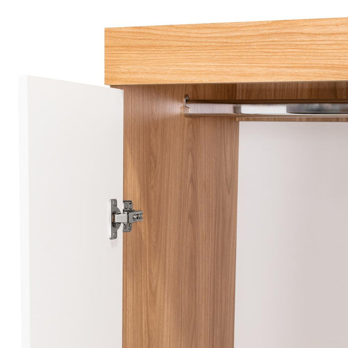 Closet Tocador Praga, Fresno y Blanco, con diseño moderno incluye Espejo