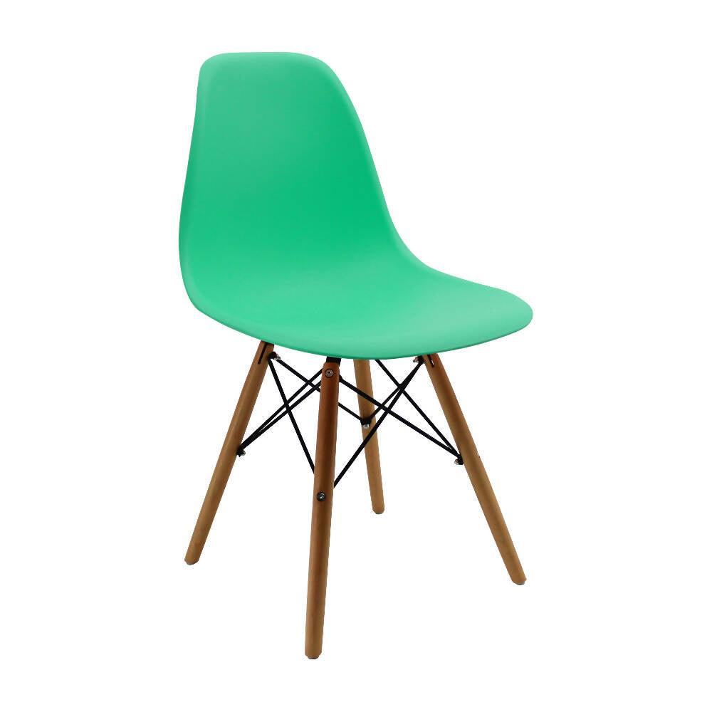 Kit por 6 sillas Eames Patas En Madera para comedor, sala, restaurante - Verde Menta