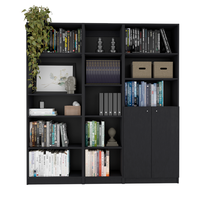 Combo de Bibliotecas Home Eco, Wengue, Incluye Tres Bibliotecas