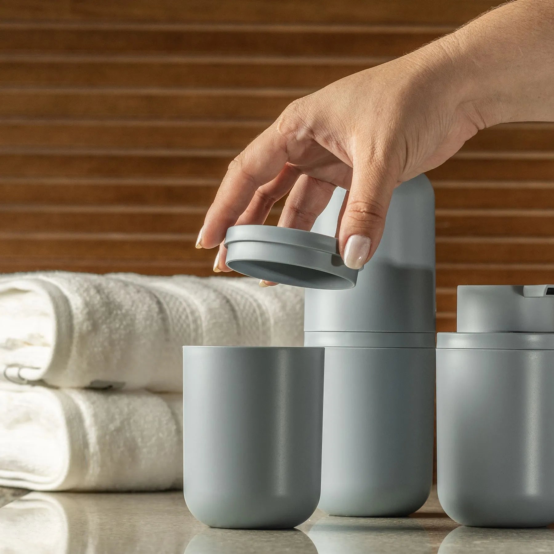 Porta algodón bold color azul