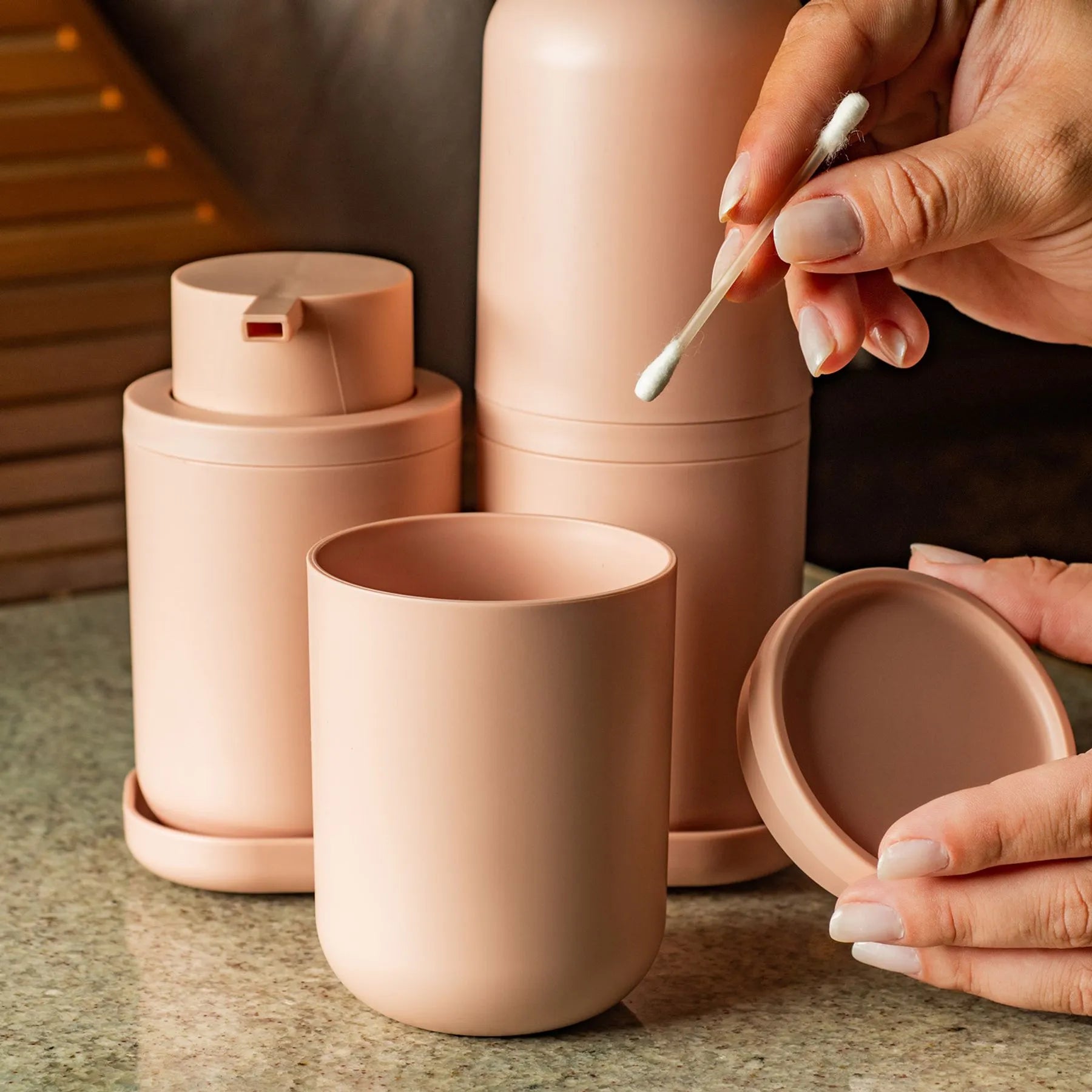 Porta algodón bold color rosa