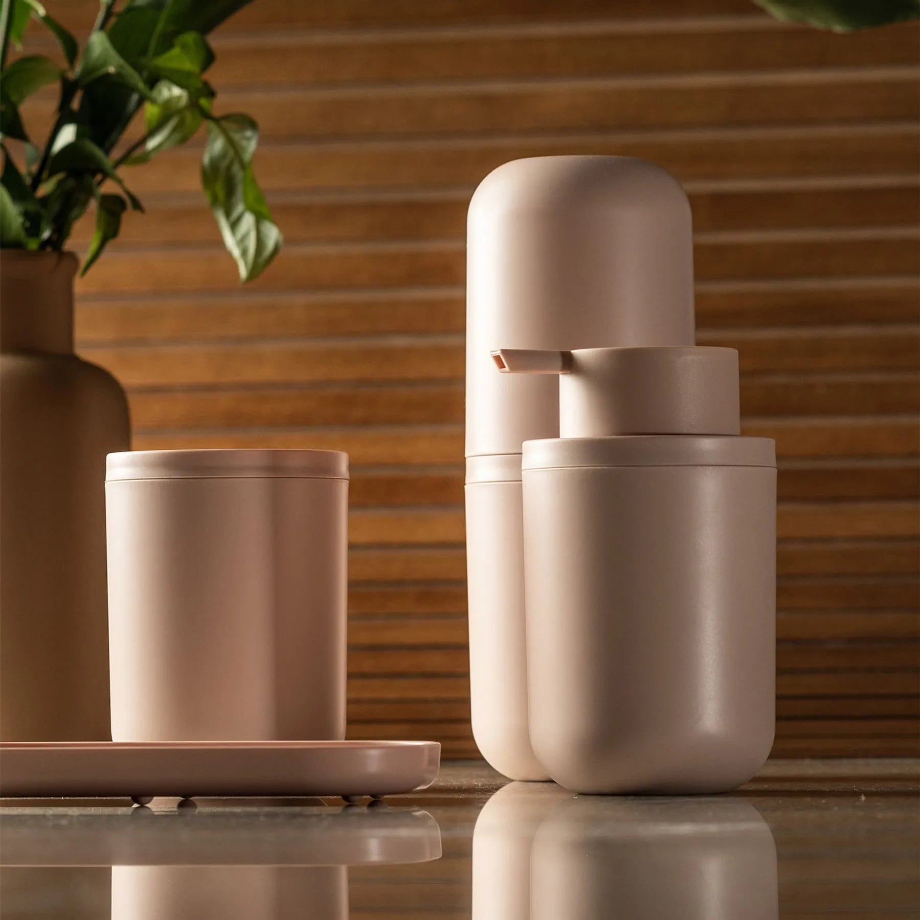 Kit de accesorios para baño bold 3 piezas color rosa