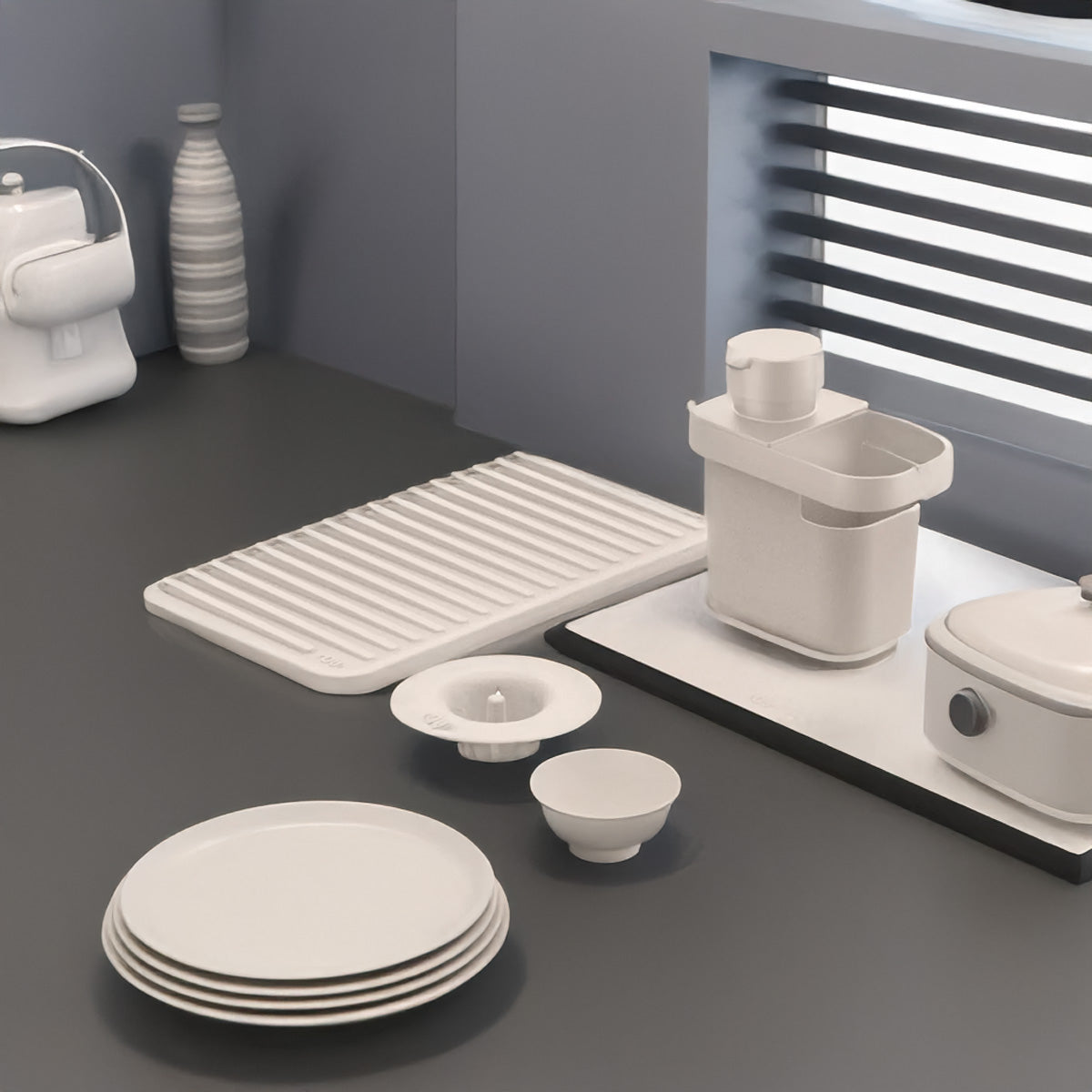 Kit para fregadero 4 piezas color beige