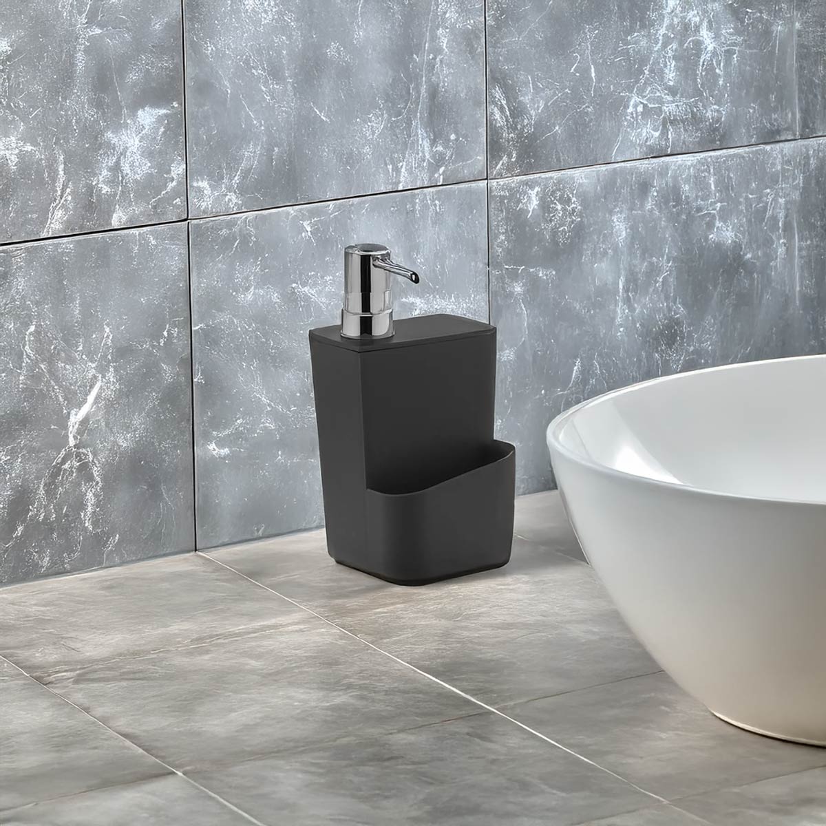 Jabonera con dosificador para de 650 ml jabón color negro