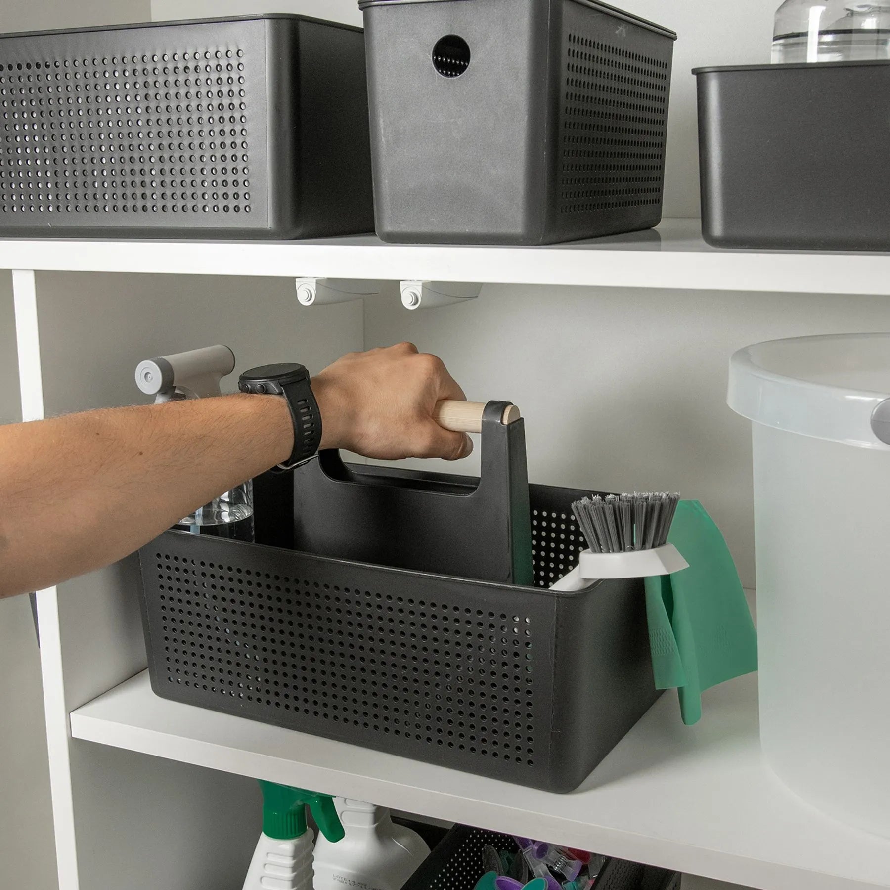 Organizador multiusos de 8 litros color negro