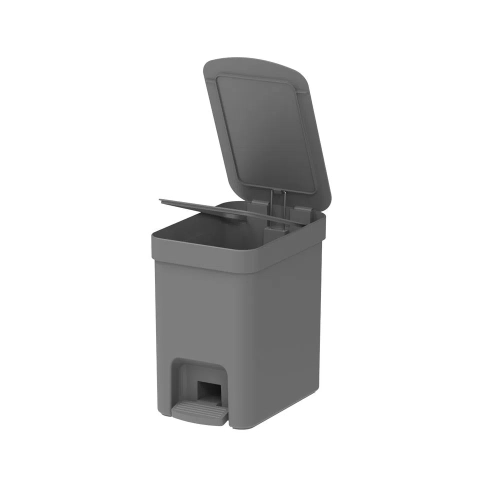 Basurero con pedal trium color plomo 6 litros