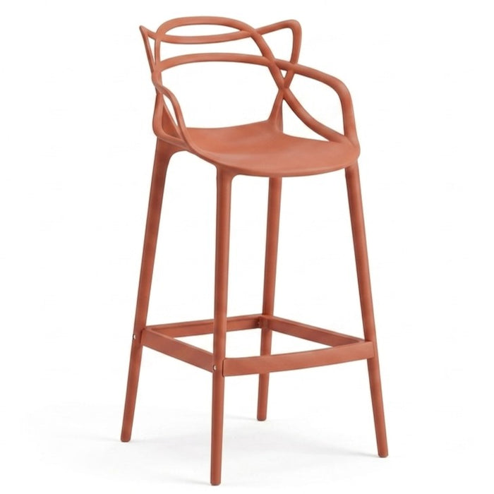 Silla para Bar Palermo, Terracota, con Reposa Pies Doble Propósito