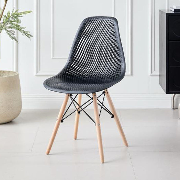 Silla Aira, Color Negro, Con espaldar y patas en Madera