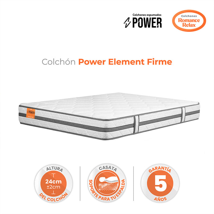 Colchón Power Element Firme 120X190X24, Semidoble