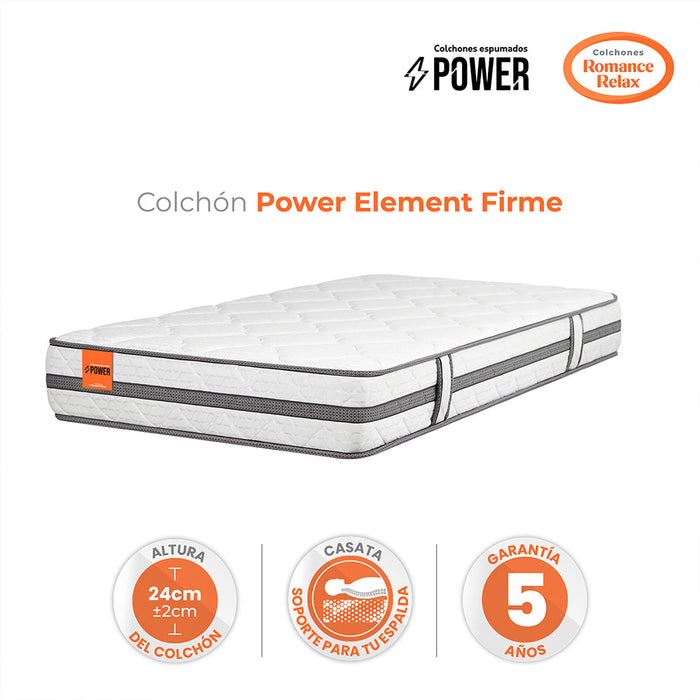 Colchón Power Element Firme 100X190X24, Sencillo