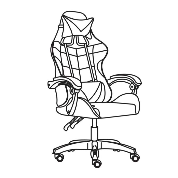 Silla Gamer BMG-17, Negro y Gris, con Cómodo Espaldar y Rodachines