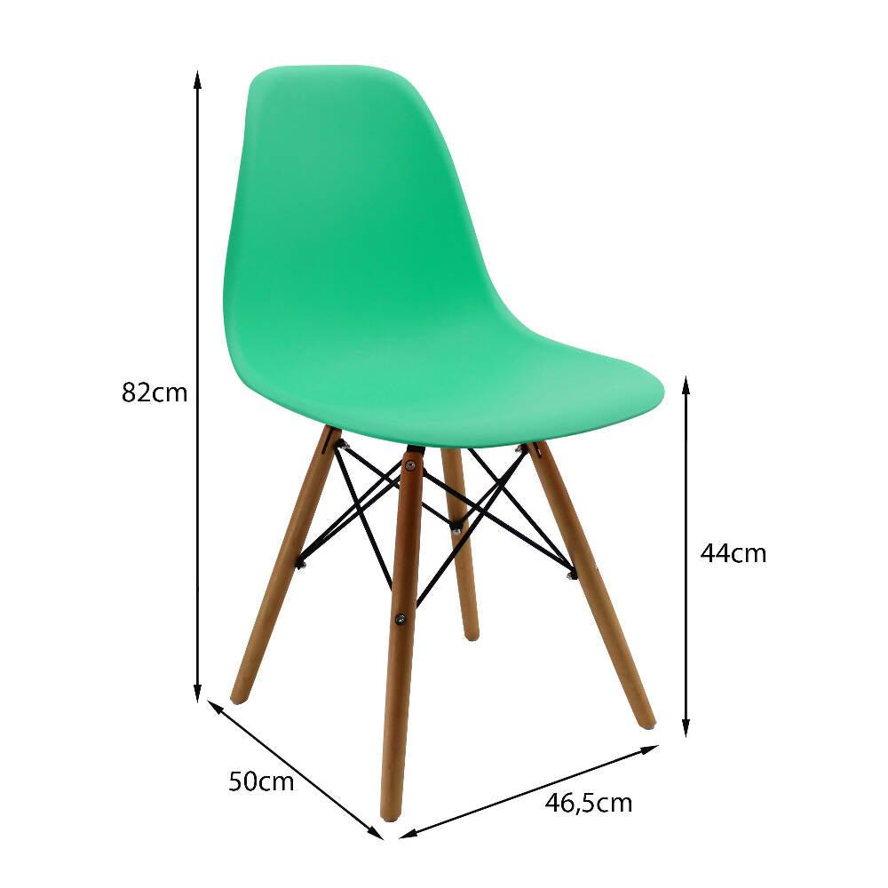 Kit por 6 sillas Eames Patas En Madera para comedor, sala, restaurante - Verde Menta