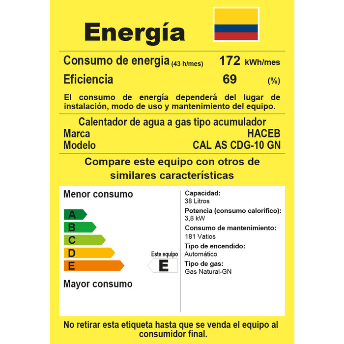 electrodomestico climatizacion calentador de agua haceb acumulacion a gas natural 10 galones blanco haceb 9001871 madecentro