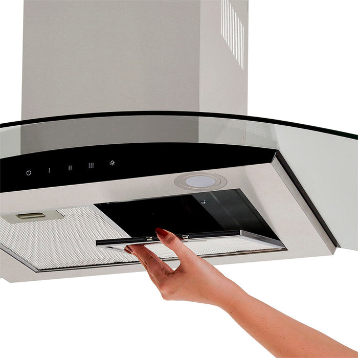 electrodomestico cocina campana peninsula 3 velocidades inoxidable 60 cm haceb 9003203 mp madecentro