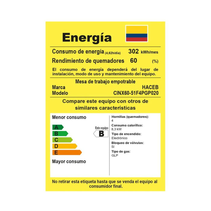 electrodomestico cocina estufa inoxidable 60x51 hierro fundido gas propano haceb 9003289mp madecentro1