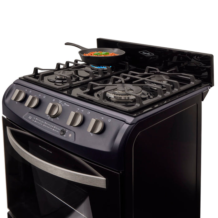 electrodomestico cocina estufa piso en cristal 60 cm gas propano negro haceb 9003521 mp madecentro