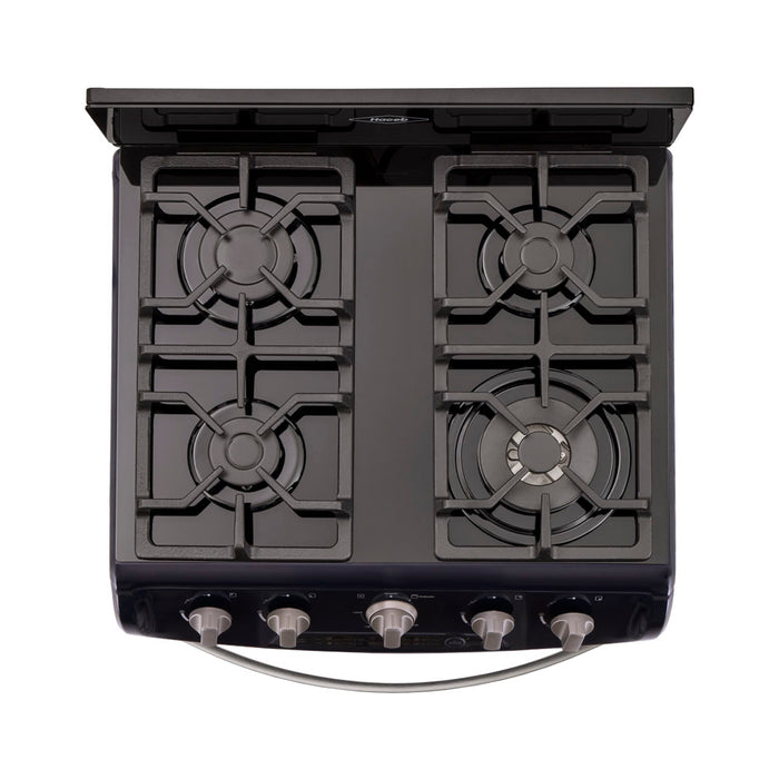 electrodomestico cocina estufa piso en cristal 60 cm gas propano negro haceb 9003521 mp madecentro