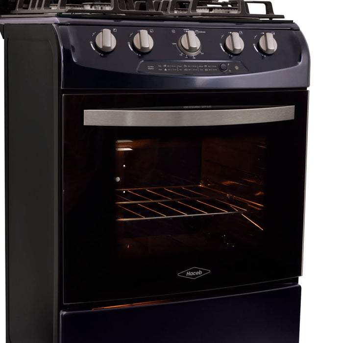 electrodomestico cocina estufa piso en cristal 60 cm gas propano negro haceb 9003521 mp madecentro